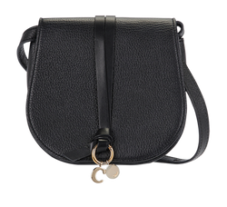 Mini Alphabet Saddle Bag, Leather, Black, D2CL04, DB, 3*